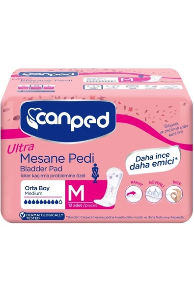 Canped 12 Adet Orta Boy Mesane Pedi Ultra Hijyenik Ped