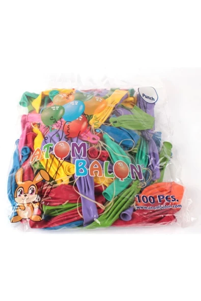 usm Toptan Satış 100 Adet Atom Panço Punch Balon - Ipli Balon-lastikli - 2