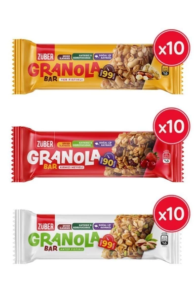 Züber Granola Bar Deneme Paketi 25G X 30 Adet