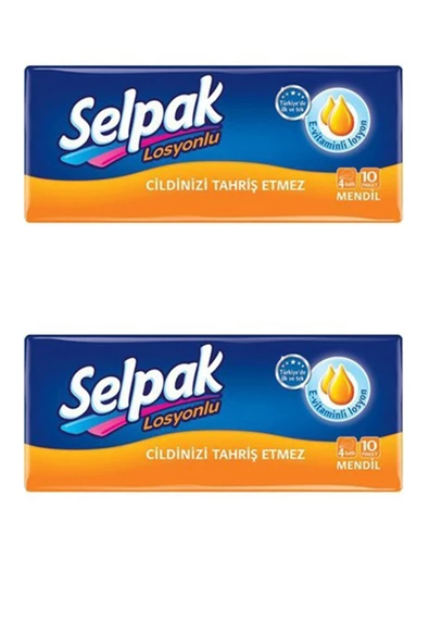 Selpak Losyonlu Mendil 10'lu Paket 2'li