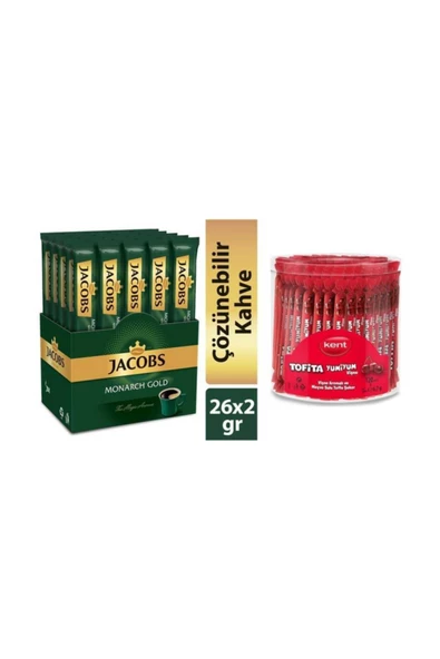 Jacobs Monarch Gold Stick Kahve 2 gr x 26 Adet + Tofita Yumiyum 120'li