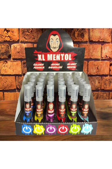 XL Mentol Mentol Topu Stant 6 Farklı Aroma Toplam 1200 Adet (30 Tüp Içleri 40lı)