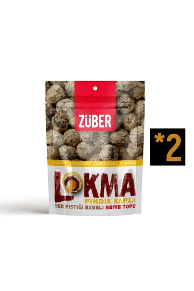 Zeyrek Gurme Züber Lokma Fındık Kaplı Fıstık Ezmeli Meyve Topu 96g X 2 Paket