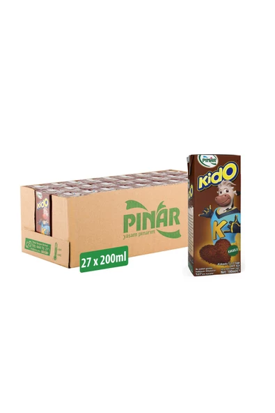 Pınar Kido Kakaolu Süt 180 ml X 27 Adet