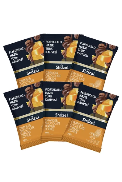 Shazel Portakallı Hazır Türk Kahvesi 100 gr X 6 Adet (AROMALI)