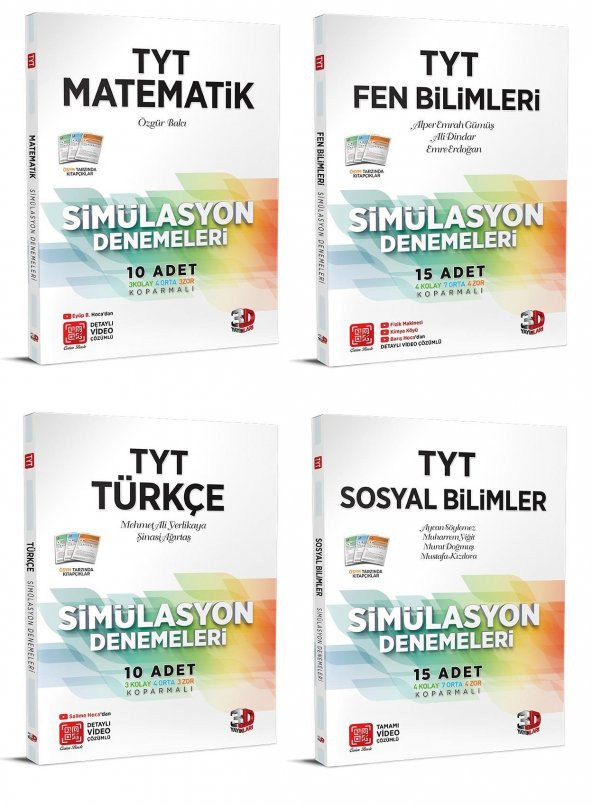 3D Tyt Matematik Türkçe Fen Sosyal Deneme Seti 2023