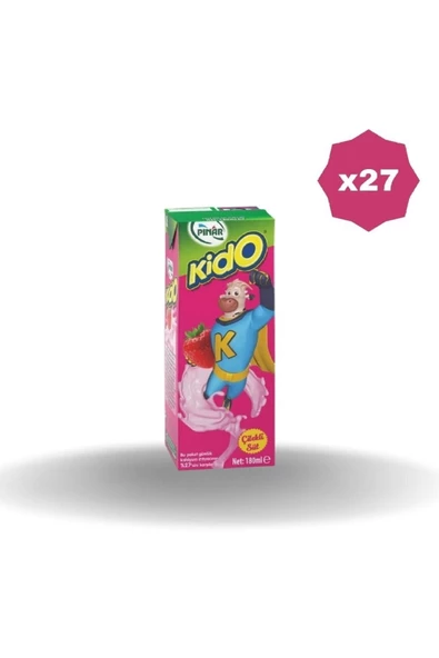 Pınar Kido Süt Çilekli 180 Ml X 27 Adet