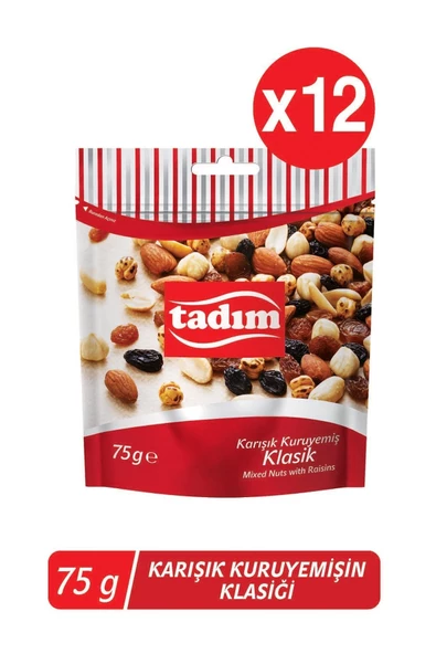 Tadım Karışık Kuruyemiş Klasik 75gr 12'li Set