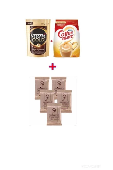 Nestle Nescafe Gold 200 Gr + Coffee Mate 500 Gr + 5 Paket Mehmet Efendi Kahve 100 gr