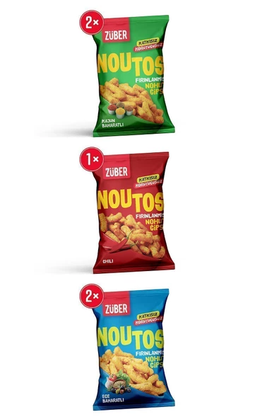 Züber Noutos Nohut Cipsi Tanışma Paketi 55g x 5 adet - 3