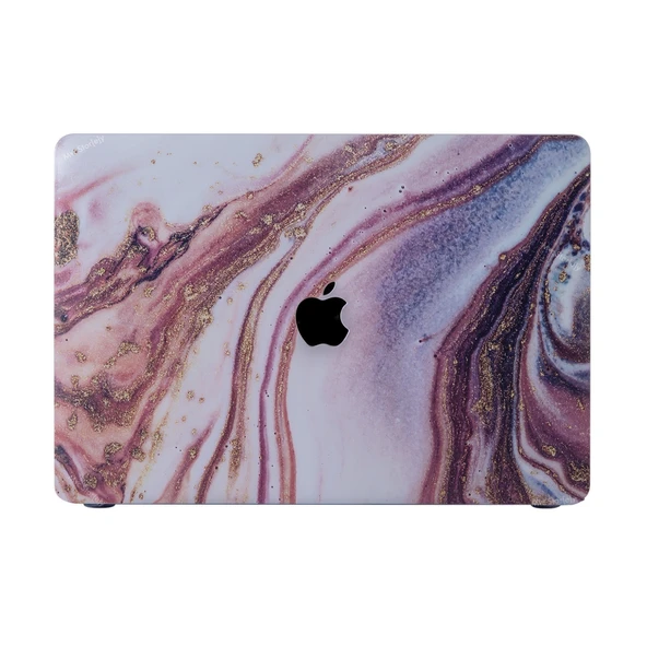 Macbook Air M1 Kılıf 13 inç Mermer Glitter (TouchID'li M1 Air) A1932 A2179 A2337 ile Uyumlu - Resim 8