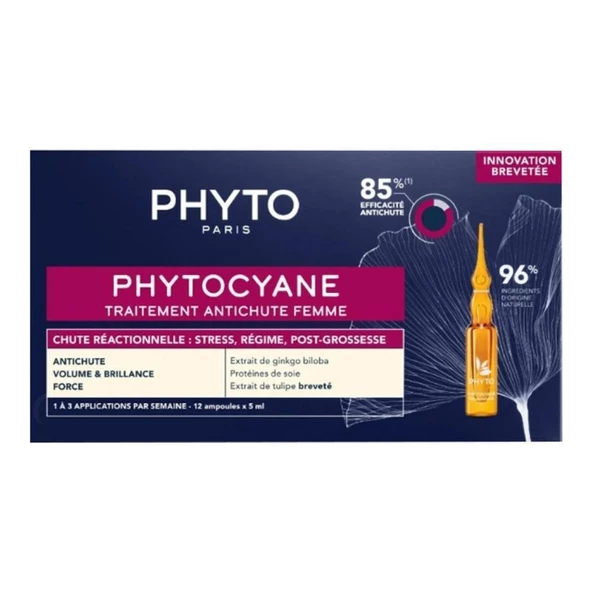 Phyto Phytocyane Kadın Tipi Dönemsel Saç Dökülmesi Karşıtı Bakım Serumu 12x5ml
