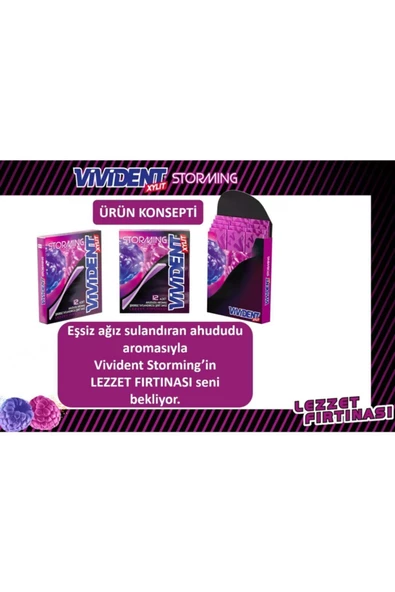Vivident Storming Ahududu Aromalı Şekersiz Sakız 33 G X 18 Adet - 3