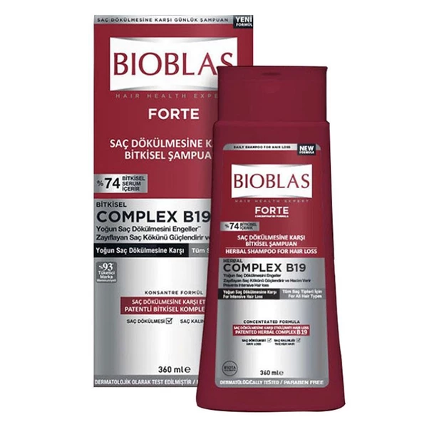 Bioblas Forte Complex B19 Yoğun Saç Dökülmelerine Karşı Bitkisel Şampuan 360ml