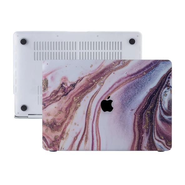 Macbook Air M1 Kılıf 13 inç Mermer Glitter (TouchID'li M1 Air) A1932 A2179 A2337 ile Uyumlu - Resim 7