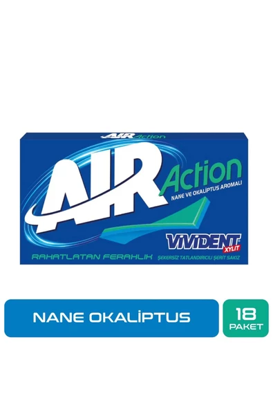 Vivident Air Action Nane Okaliptus Aromalı Sakız 18'li Paket