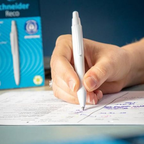 SCHNEIDER RECO TUKENMEZ BEYAZ GOVDE MAVI REFIL - Resim 3