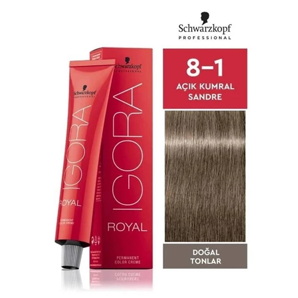 Igora Royal Doğal Tonlar 8-1 Açık Kumral Sandre Saç Boyası 60ml