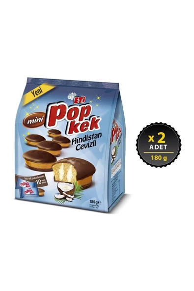 Eti Popkek Mini Hindistan Cevizli Kek 180 g x 2 Adet