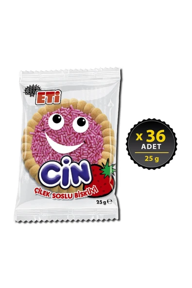 Eti Cin Çilekli Bisküvi 25 g x 36 Adet