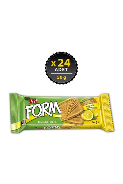 Eti Form Limon Lifli Kepekli Bisküvi 50 g x 24 Adet