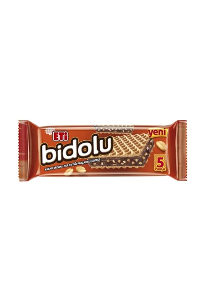 Eti Bidolu Kakao Kremalı Yer Fıstığı Parçacıklı Gofret 81 G*12