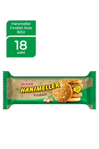 Ülker Hanımeller Findikli Bisküvi 82 g (18 Adet)