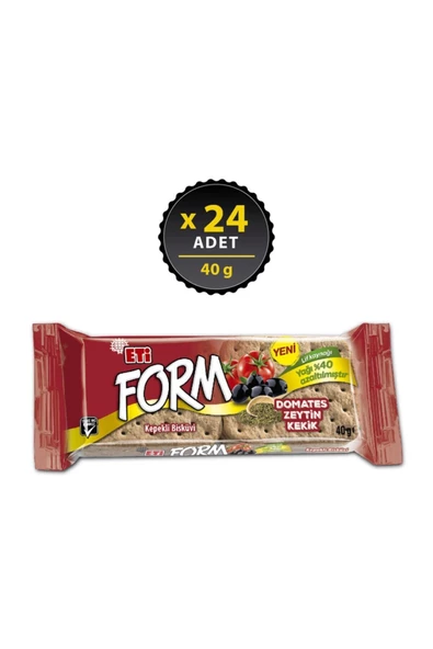 Eti Form Domatesli Zeytinli Ve Kekikli Kepekli Bisküvi 40 G X 24 Adet