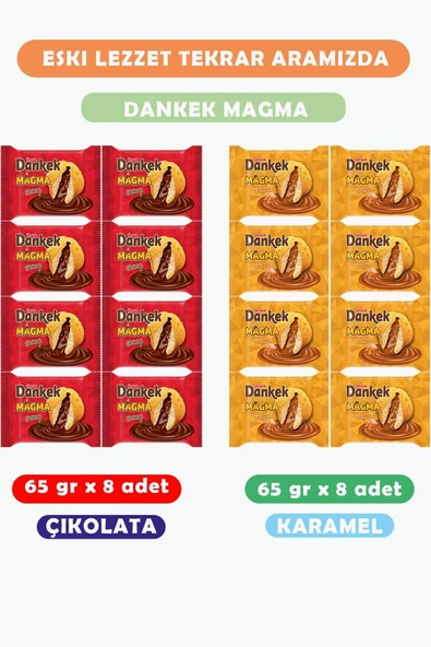 Ülker Dankek Magma 65 Gr X 8adet Karamelli + 65gr X8 Adet Çikolatalı