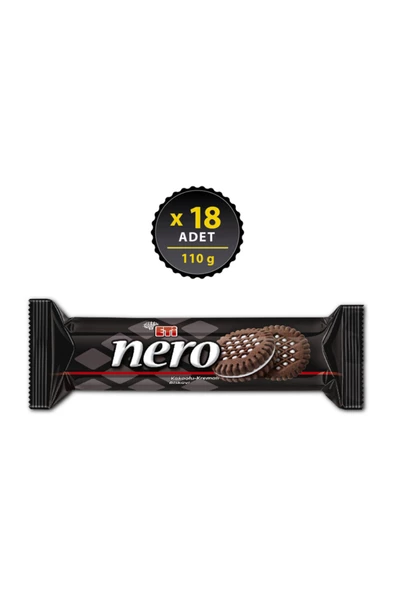 Eti Nero Kakaolu Kremalı Bisküvi 110 G X 18 Adet