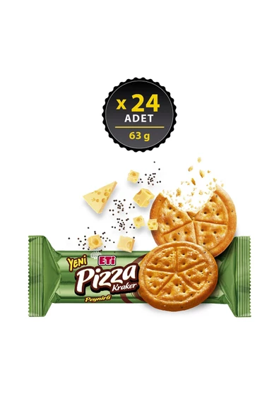 Eti Pizza Kraker Peynirli 63 g x 24 Adet