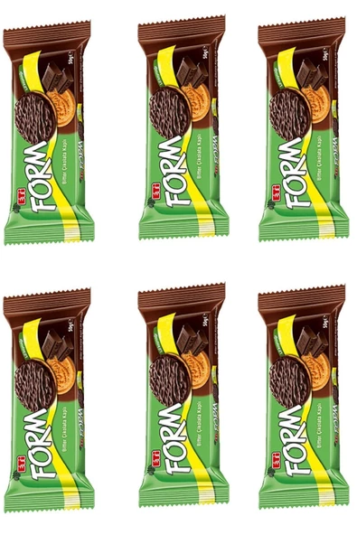 Eti Form Çikolata Kaplı Lifli Bisküvi 50 Gr X 6 Adet