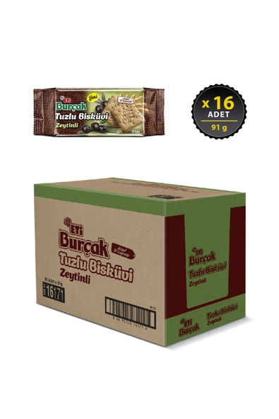 Eti Burçak Zeytinli Tuzlu Bisküvi 91 g x 16 Adet - 2