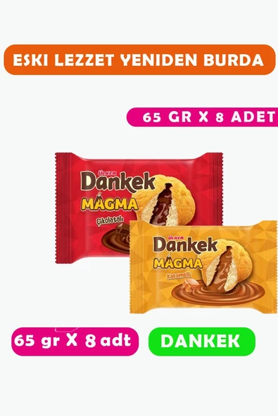 Ülker Dankek Magma Karma Paket Çikolatalı 65 Gr X8 Adet + Karamel 65 Gr X 8 Adet (sepet Gıda)