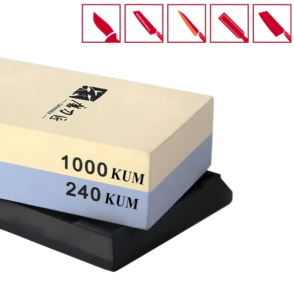 Bıçak Bileme Taşı Çift Taraflı 1000 Kum 240 Kum Satır Zırh Çakı Bileme Bileyici Keskinleştirme - Resim 4