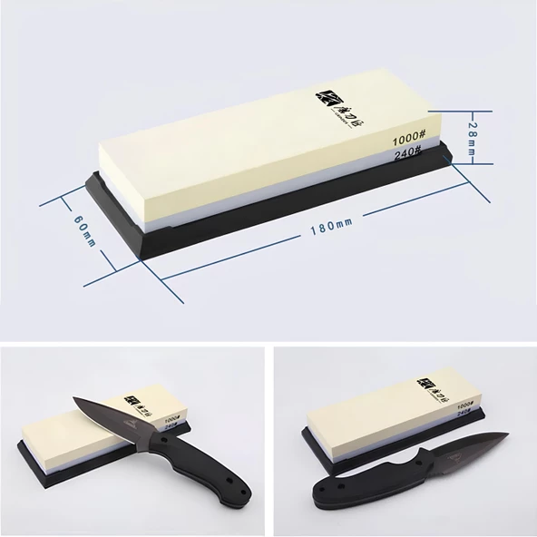 Bıçak Bileme Taşı Çift Taraflı 1000 Kum 240 Kum Satır Zırh Çakı Bileme Bileyici Keskinleştirme - Resim 3