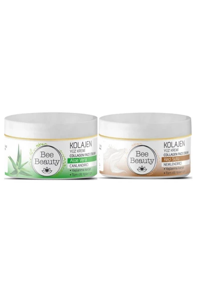 Bee Beauty Aloe Vera Kolajen Yüz Kremi 50 Ml+keçi Sütü Kolajen Yüz Kremi 50 Ml