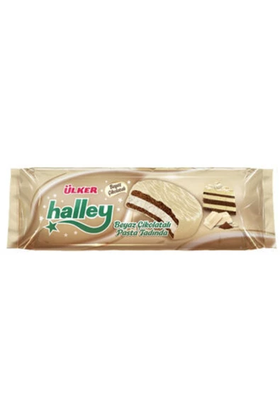 Ülker Halley Beyaz Çikolata Kaplamalı Sandviç Bisküvi 210g 6 * Adet