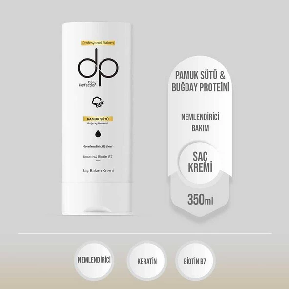 DP Daily Perfection Pamuk Sütü ve Buğday Proteini Saç Kremi 350ml - 2