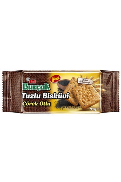 Eti Burçak Tuzlu Çörek Otlu Bisküvi 91 G ( 10 Adet )