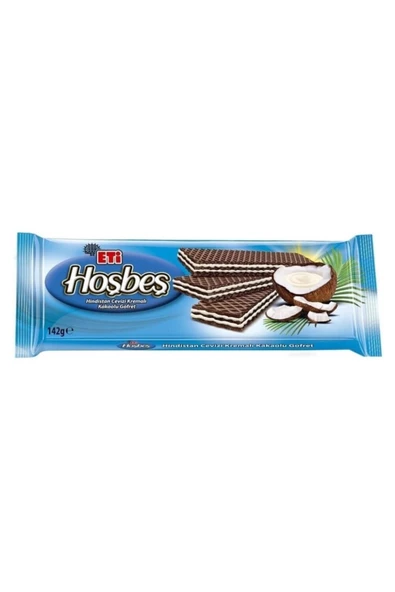 Eti Hoşbeş Hindistan Ceviz Kremalı Kakaolu Gofret 142 G 20 Adet