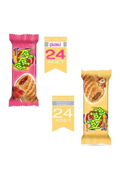 Ülker Kat Kat Tat Kakao 24 adet 25 Gr Kat Kat Tat Çilekli 24 adet 25 Gr
