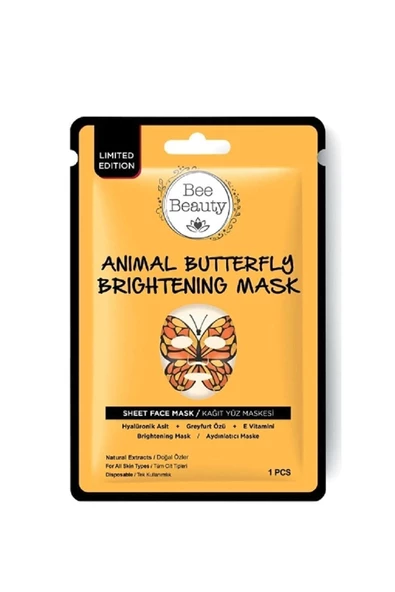 Bee Beauty Animal Kağıt Maske Butterfly Aydınlatıcı Kelebek Maske