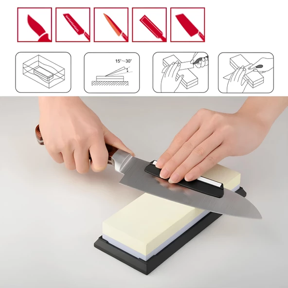 Bıçak Bileme Taşı Çift Taraflı 1000 Kum 240 Kum Satır Zırh Çakı Bileme Bileyici Keskinleştirme - Resim 6