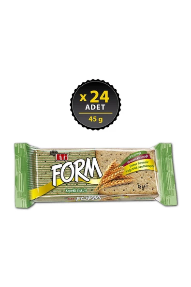 Eti Form Kepekli Bisküvi 45 g x 24 Adet