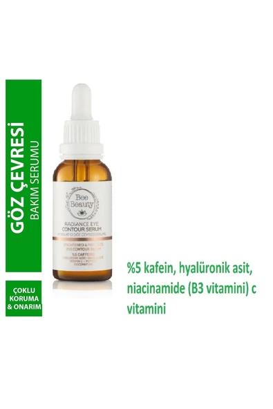 Bee Beauty Aydınlatıcı Göz Serumu Göz Çevresi Bakımi Ince Çizgi Onarımı %5 Kafein,hyalüronik Asit,niacinamide