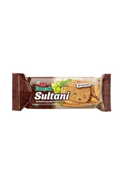 Eti Burçak Sultani Üzümlü Kepekli Bisküvi 123 G ( 10 Adet )