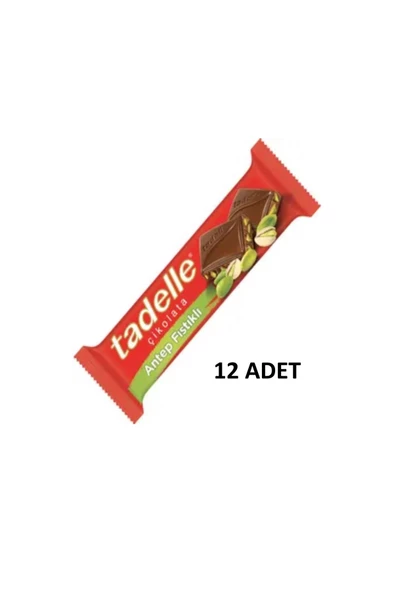 Tadelle 30 gr Antep Fıstıklı Bol Sütlü Tablet Çikolata 12 adet