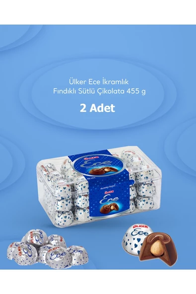 Ülker Ece Bütün Fındıklı Sütlü Çikolata 2'li Paket (2 X 455 Gr)