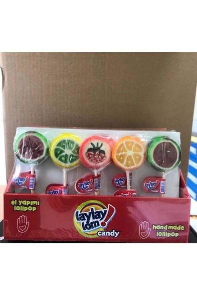 laylay lom Trakyagross Laylaylom Meyve Aromalı Lolipop Şeker 25 Gr 50li Stand.